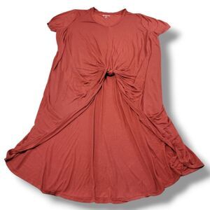 Roaman's Top Size 3X 30 /32 Plus Size T-Shirt High Low T-Shirt Knotted Waist Top